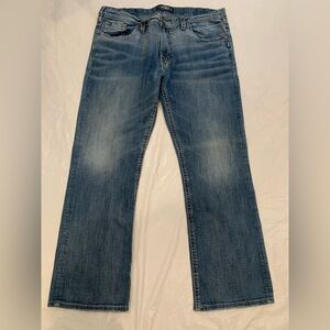 Silver Jeans Men’s 40x34 Blue Medium Wash Craig Bootcut Stretch